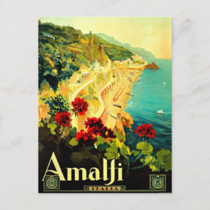 Amalfi Italien Italia Vintage-Reise Werbung Postkarte