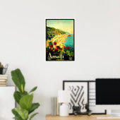 Amalfi Italien Italia VintageReisewerbung Poster (Heimbüro)