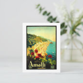 Amalfi Italien Italia VintageReisewerbung Postkarte (Stehend Vorderseite)