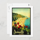Amalfi Italien Italia VintageReisewerbung Postkarte (Vorne/Hinten)