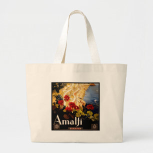 Amalfi Italien Reiseplakat Kunst Grafik Jumbo Stoffbeutel