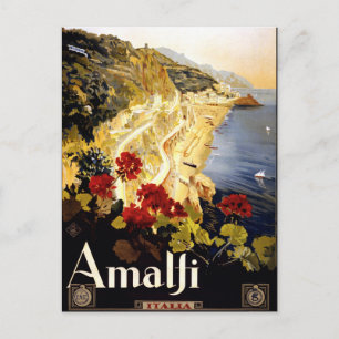 Amalfi, Italien Reiseplakat Postkarte