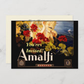 Amalfi Italien Reiseplaner Kunst Grafik Einladung (Vorne/Hinten)