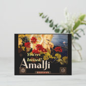 Amalfi Italien Reiseplaner Kunst Grafik Einladung (Stehend Vorderseite)