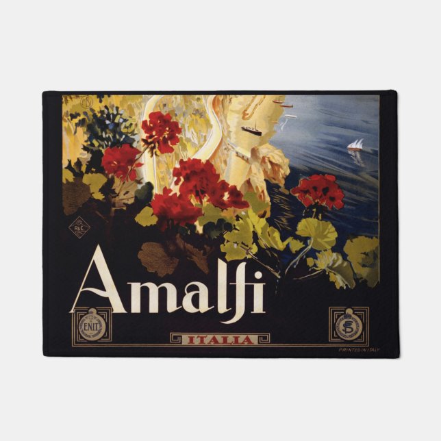 Amalfi Italien Reiseplaner Kunst Grafik Fußmatte (Vorderseite)