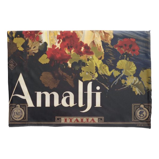 Amalfi Italien Reiseplaner Kunst Grafik Kissenbezug (Vorderseite)