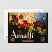 Amalfi Italien Reiseplaner Kunst Grafik Postkarte (Vorne/Hinten)