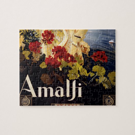Amalfi Italien Reiseplaner Kunst Grafik Puzzle (Horizontal)