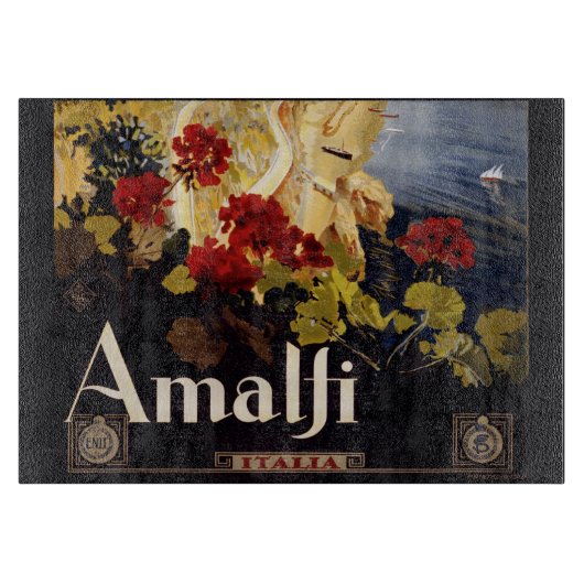 Amalfi Italien Reiseplaner Kunst Grafik Schneidebrett (Vorderseite)