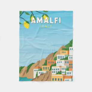 Amalfi Italien Retro Reise Kunst Vintage Fleecedecke