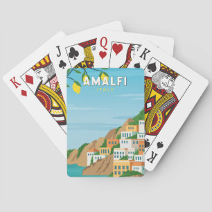Amalfi Italien Retro Reise Kunst Vintage Spielkarten