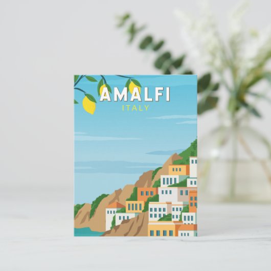 Amalfi Italien Retro Reisen Vintag Postkarte (Stehend Vorderseite)