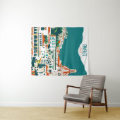 Amalfi Italien Retro Reisen Vintag Wandteppich (Beispiel (Horizontal))