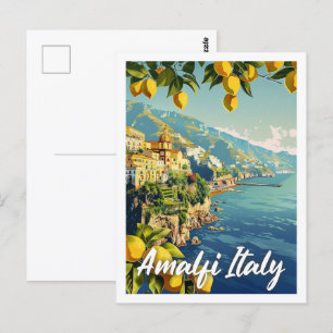 Amalfi Italien Vintage Berühmter Reiseort Postkarte