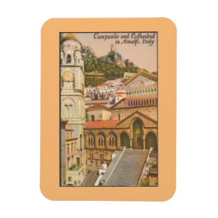 Amalfi, Italien Vintage Campanile und Kathedrale M Magnet