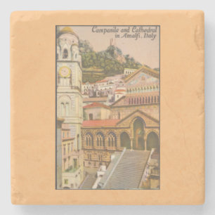 Amalfi, Italien Vintage Campanile und Kathedrale Steinuntersetzer
