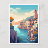 Amalfi Italien Vintage Kunstreisemodelle Postkarte (Vorderseite)