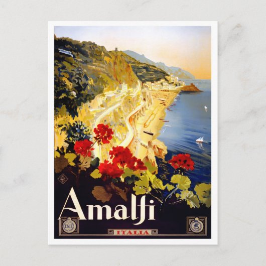 Amalfi Italien Vintage Postkarte (Vorderseite)