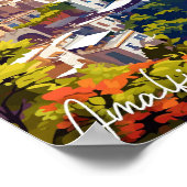 Amalfi Italien Vintage Reise Illustration Poster (Ecke)