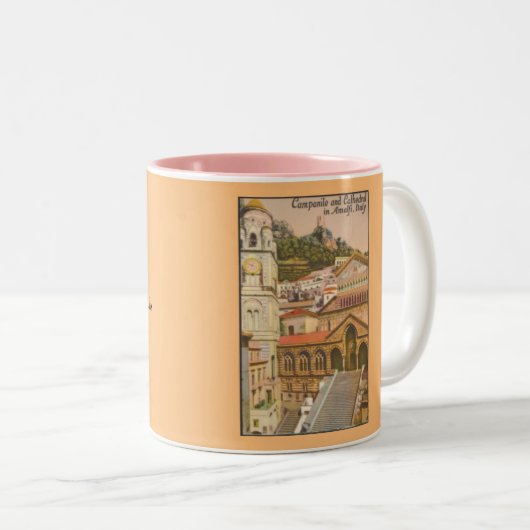 Amalfi, Italien Vintage Travel Postcard Zweifarbige Tasse (VorderseiteRechts)