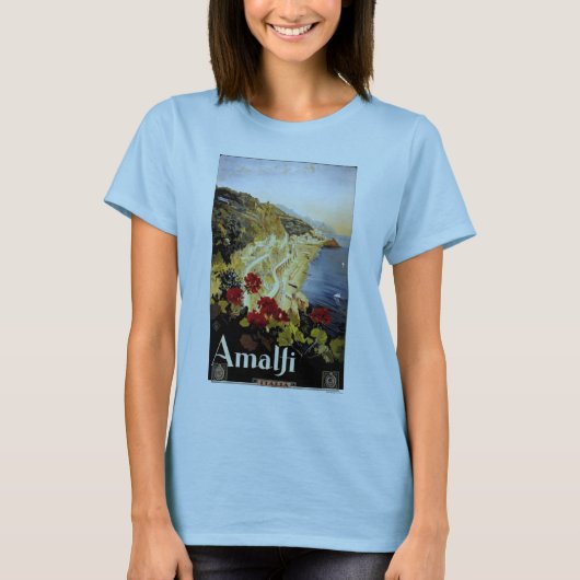 Amalfi, Italien Vintager Mittelmeertourismus T-Shirt (Vorderseite)