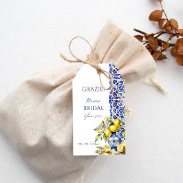 Amalfi Italienisch blaue Fliesen Zitronen danke Ih Geschenkanhänger