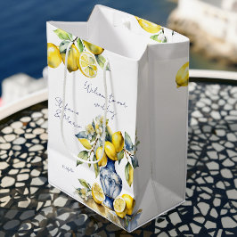 Amalfi Italienisch blaue Fliesen Zitronen Hochzeit Mittlere Geschenktüte