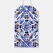 Amalfi Italienische blaue Vase Zitrone Babydusche Geschenkanhänger (Rückseite)
