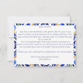 Amalfi Italienische blaue Vase Zitronen Babydusche Dankeskarte (Rückseite)