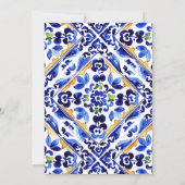 Amalfi Italienische blaue Vase Zitronen Babydusche Einladung (Rückseite)