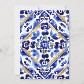 Amalfi Italienische blaue Vase Zitronen Paare Dusc Einladung (Rückseite)