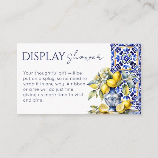 Amalfi Italienische Kacheln Zitronen zeigen Dusche Begleitkarte (Vorderseite)