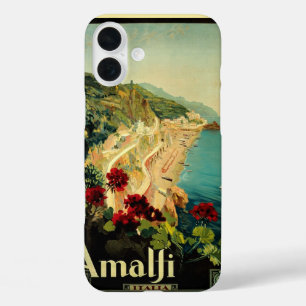 Amalfi Italienische Küste, Vintage Reiseplakat Ita iPhone 16 Plus Hülle