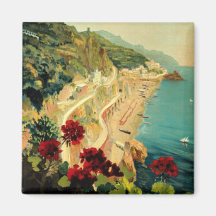 Amalfi Italienische Küste, Vintage Reiseplakat Ita Magnet
