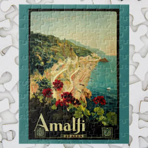 Amalfi Italienische Küste, Vintage-Reiseplakat Ita Puzzle