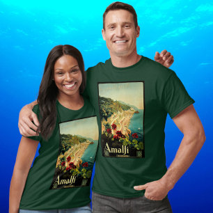 Amalfi Italienische Küste, Vintage-Reiseposter Ita T-Shirt