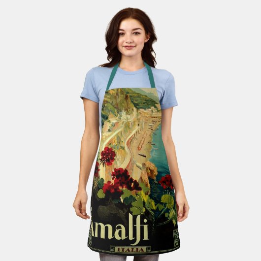 Amalfi Italienische Küste, Vintage Travel Poster I Schürze (Getragen)