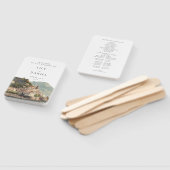 Amalfi Italienisches Wasserfarben-Hochzeitsprogram Fächer (Non-assembled)