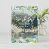 Amalfi italy Oliven Hochzeit speichern Sie die Dat Dankeskarte (Stehend Vorderseite)