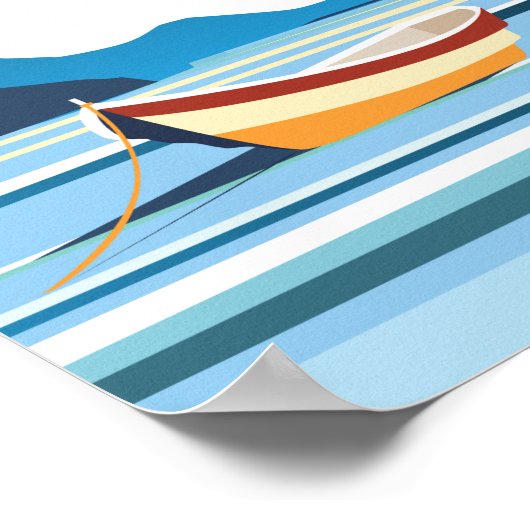 Amalfi italy Vintage Reiseplakat Poster (Ecke)