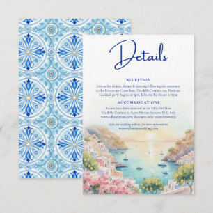 Amalfi-Küste Amore Aquarell-Hochzeitsdetails Begleitkarte