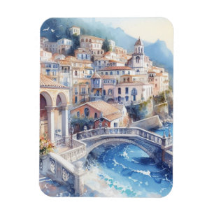 Amalfi-Küste Aquarell Magnet