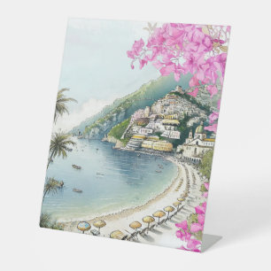 Amalfi Küste Aquarelle Kunst Sockelschild