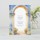 Amalfi Küste Archway Mittelmeerblick Einladung (Stehend Vorderseite)