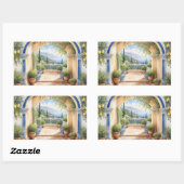 Amalfi Küste Archway Mittelmeerblick Rechteckiger Aufkleber (Blatt)