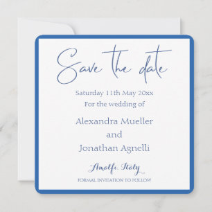 Amalfi-Küste Blaue Weiße Fliesen Italien Save The Date