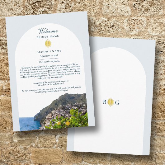 Amalfi-Küste Bogen Italien Zitronen Hochzeits-Itin Programm