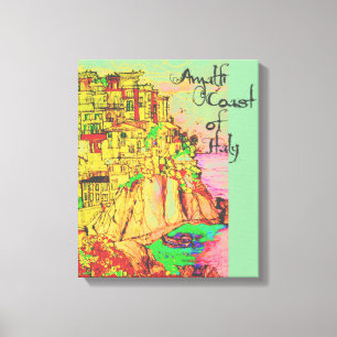 Amalfi-Küste des Italien-Leinwand-Druckes durch Leinwanddruck
