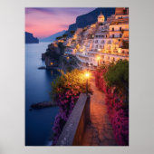 Amalfi Küste in der Abenddämmerung Kunstdruckerei Poster (Vorne)