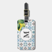 Amalfi Küste Inspiriert Wasserfarben Tile & Lemon Gepäckanhänger (Vorderseite vertikal)
